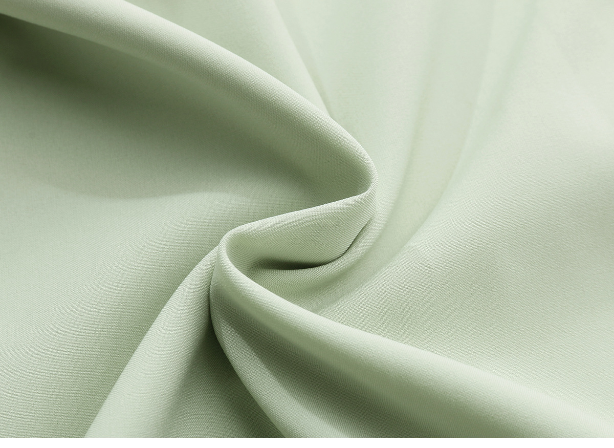 Bộ áo sơ mi họa tiết jacquard kết hợp quần ống rộng cạp thun hai mảnh thời trang — Vàng kem, xanh lá cây chi tiết 32