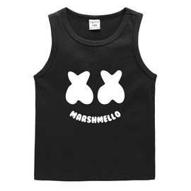 夏装儿童Marshmello DJ背心韩版打底衫吸汗糖果中小童无袖汗衫