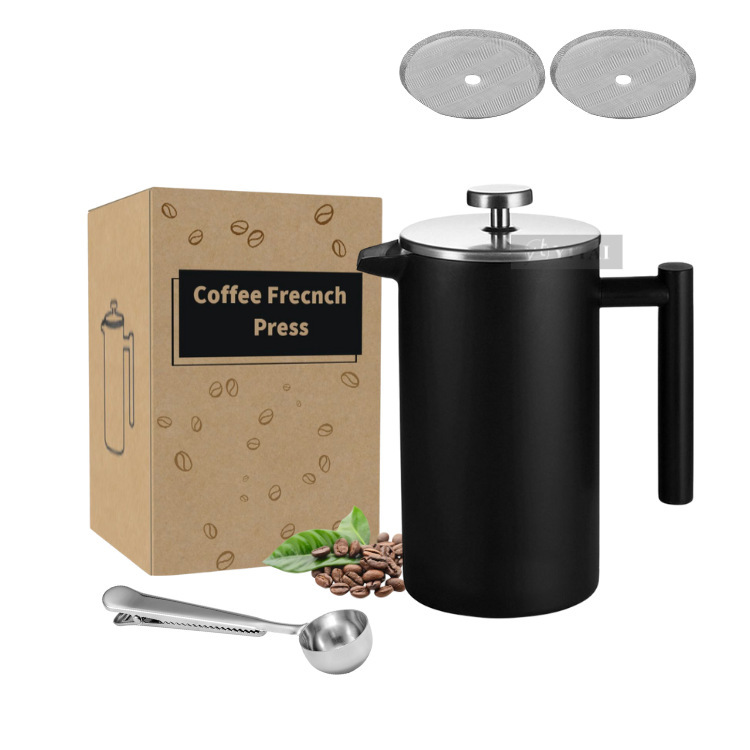 Double-Layer Inner and Outer 304 French Press Pot Black Coffee Pot European-Style Filter Hand-Brewed Coffee Utensils Tea Filter Tea Double-Layer Inner and Outer 304 French Press Pot Black Coffee Pot European-Style Filter Hand-Brewed Coffee Utensils Tea Filter Tea