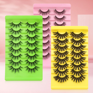 DINGSEN cross-border source factory false eyelashes 8 pairs of thick natural eyelashes large LOGO