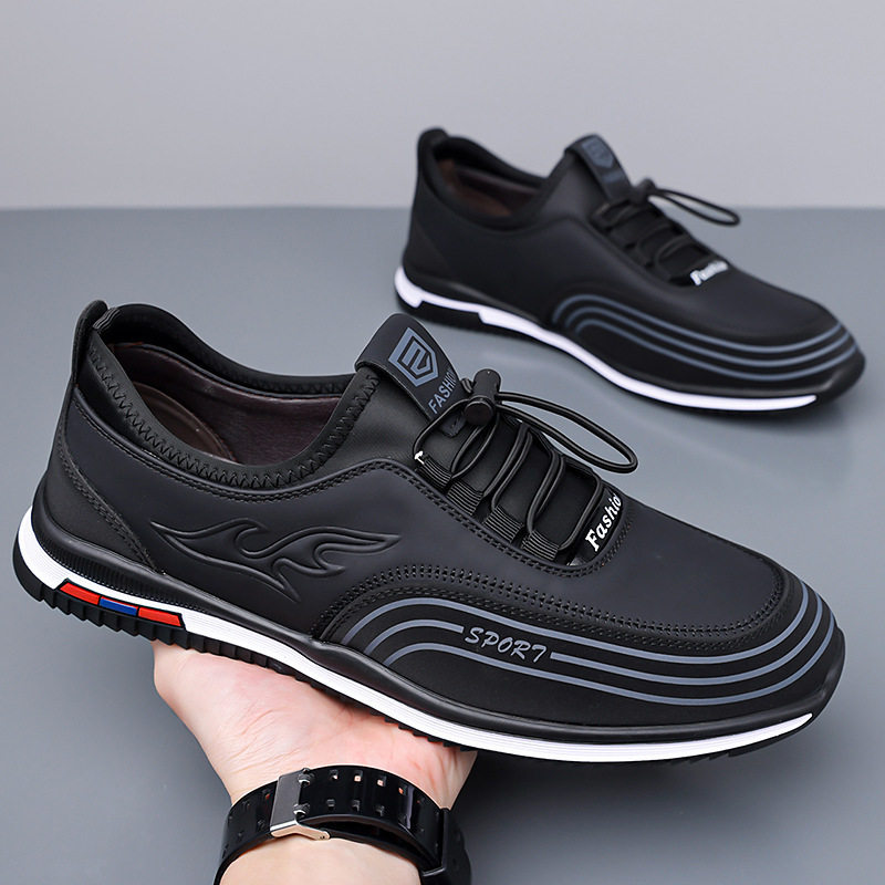 Giày nam sneaker lười thoáng khí đế mềm phong cách công sở — màu nâu, đen