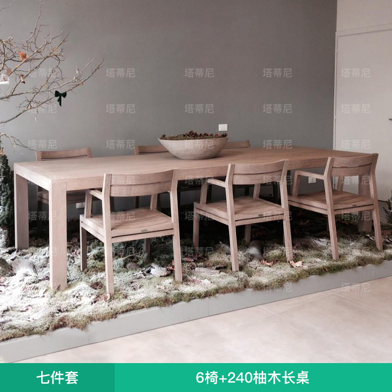 Mesas y sillas de exterior para ocio al aire libre, conjuntos de madera de teca para exteriores, muebles de madera maciza para patio, villa, jardín, terraza y solárium.