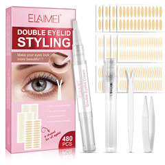 Foreign trade ELAIMEI double eyelid stickers styling cream set invisible long-lasting waterproof eyelid correction 480 stickers