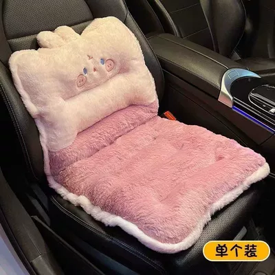 Car Seat Cushion Winter Plush Lumbar Seat cushion, seat cover - 1-pink-rabbit-in-the-front-row-82-40cm
