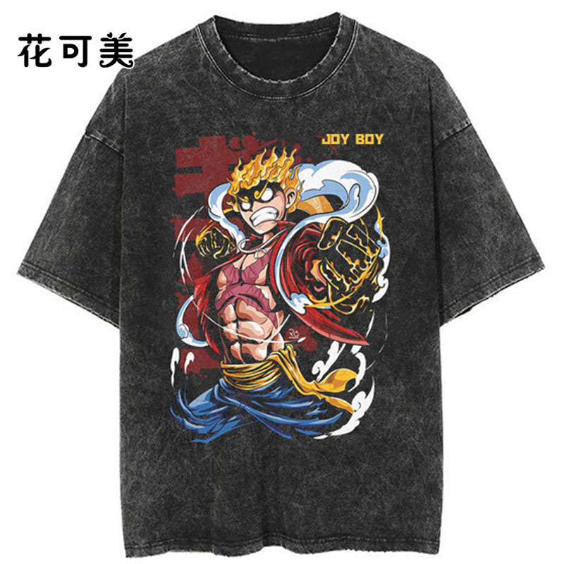 ダメージウォッシュレトロトレンド半袖メンズヘビーウォッシュダメージTシャツオーバーサイズトップ|undefined