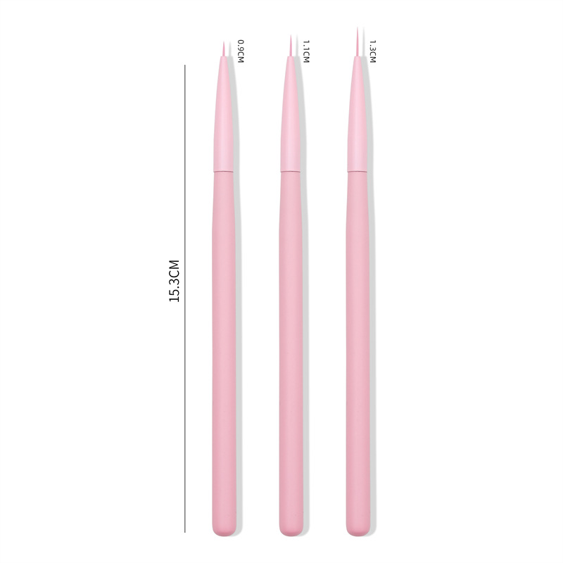 Nuevo estilo de arte de uñas transfronterizo 3 piezas de macarons color madera nail manicura trailer lápiz de dibujo de hilo de gancho de arte de uñas japonés bolígrafo de dibujo
