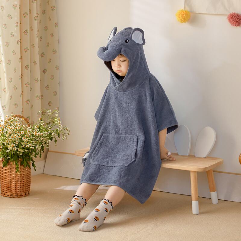 ins Nordic-style children's newborn cotton towel material absorbent Cape hooded pullover bathrobe bath towel