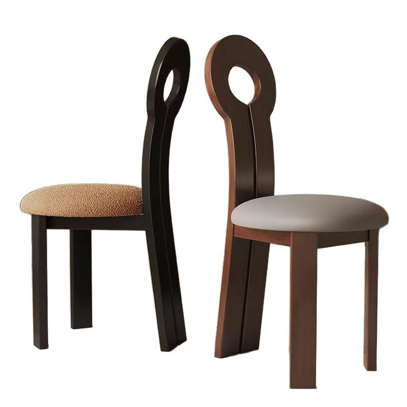 Silla de comedor de madera maciza medieval silla de respaldo de madera maciza moderna simple estilo nórdico arte francés silla de llaves retro