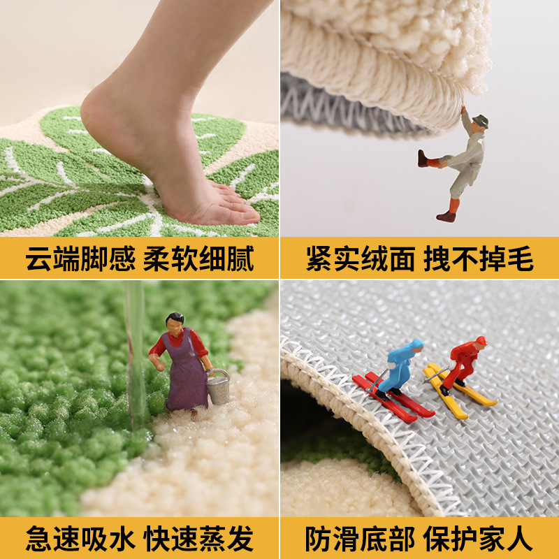 Transfronterizo moderno flocado Estilo Casa puerta casa dormitorio baño puerta absorbente antideslizante estera pie