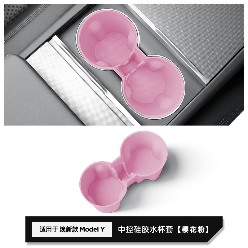 Interior for Tesla | Tesla Anti-slip mat - refreshed-y-silicone-cup-holder-pink