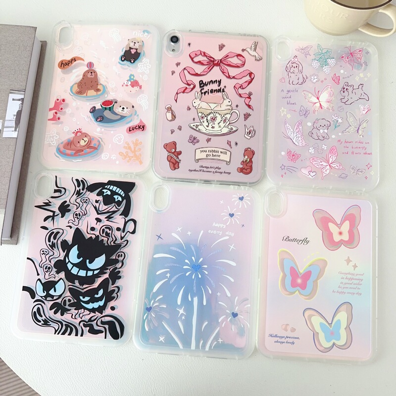 Funny Cute Cartoon New Apple AIR112024 Painted Laser Three Butterflies Flat Shell 10.2"