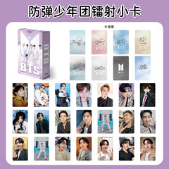 55张BTS镭射小卡 防弹少年团自拍闪卡韩星周边收藏写真LOMO小卡片