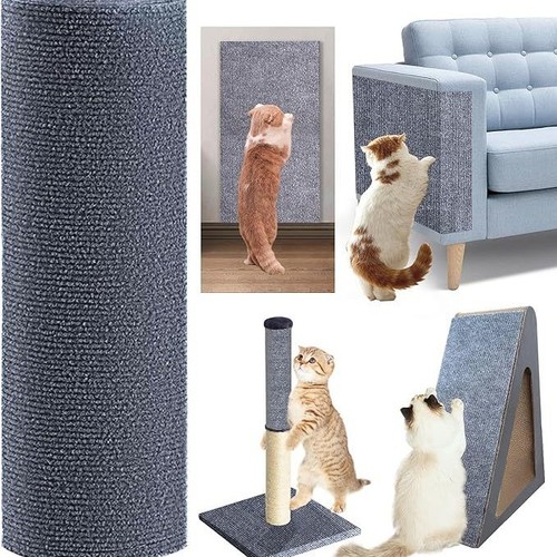 Self-adhesive trimmable carpet mat suitable for cat tree furniture steps cat scratching posts covering pet supplies