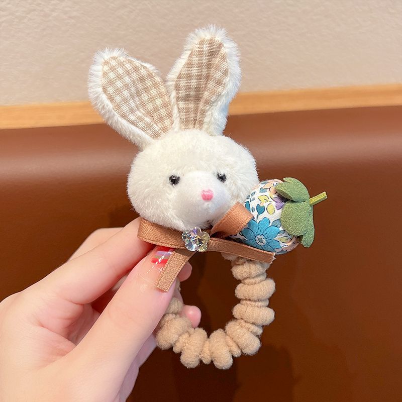 씨#크림색 토끼 머리끈 1개