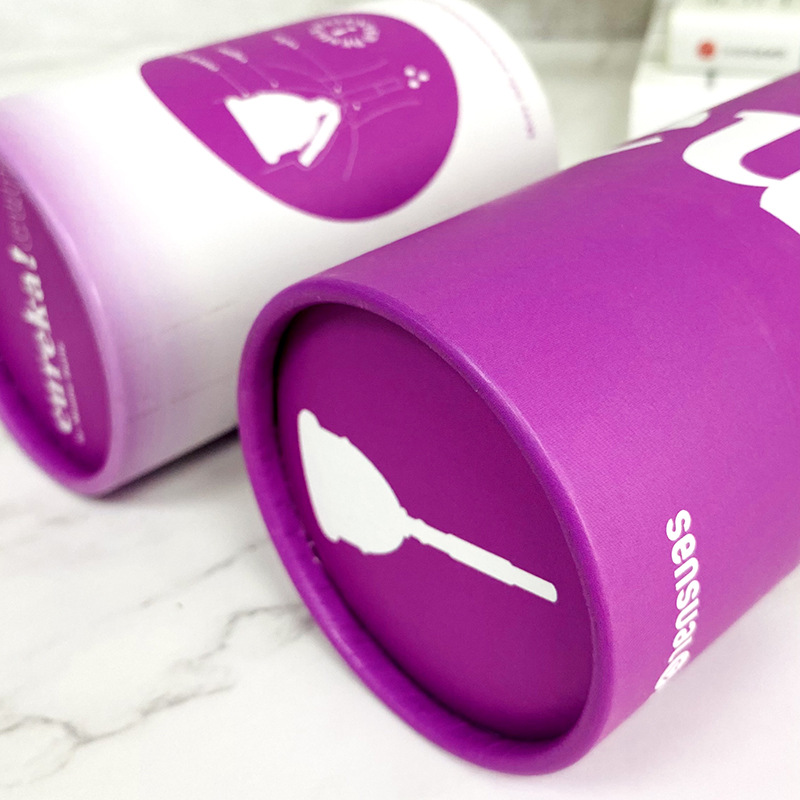 月经杯纸罐圆筒包装盒定制 日用品包装罐内衣包装罐定做圆筒纸罐