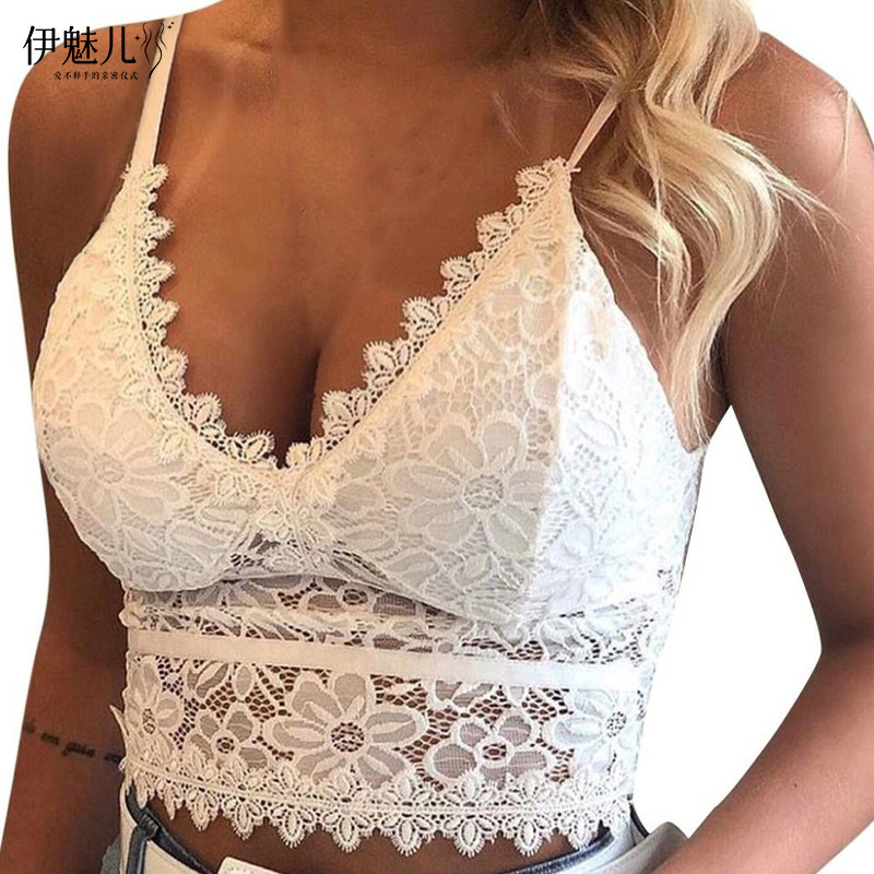 Sexy diosa brumoso sexy encanto hueco de encaje fino sujetador la taza del triángulo sin respaldo inalámbrico ropa interior las mujeres