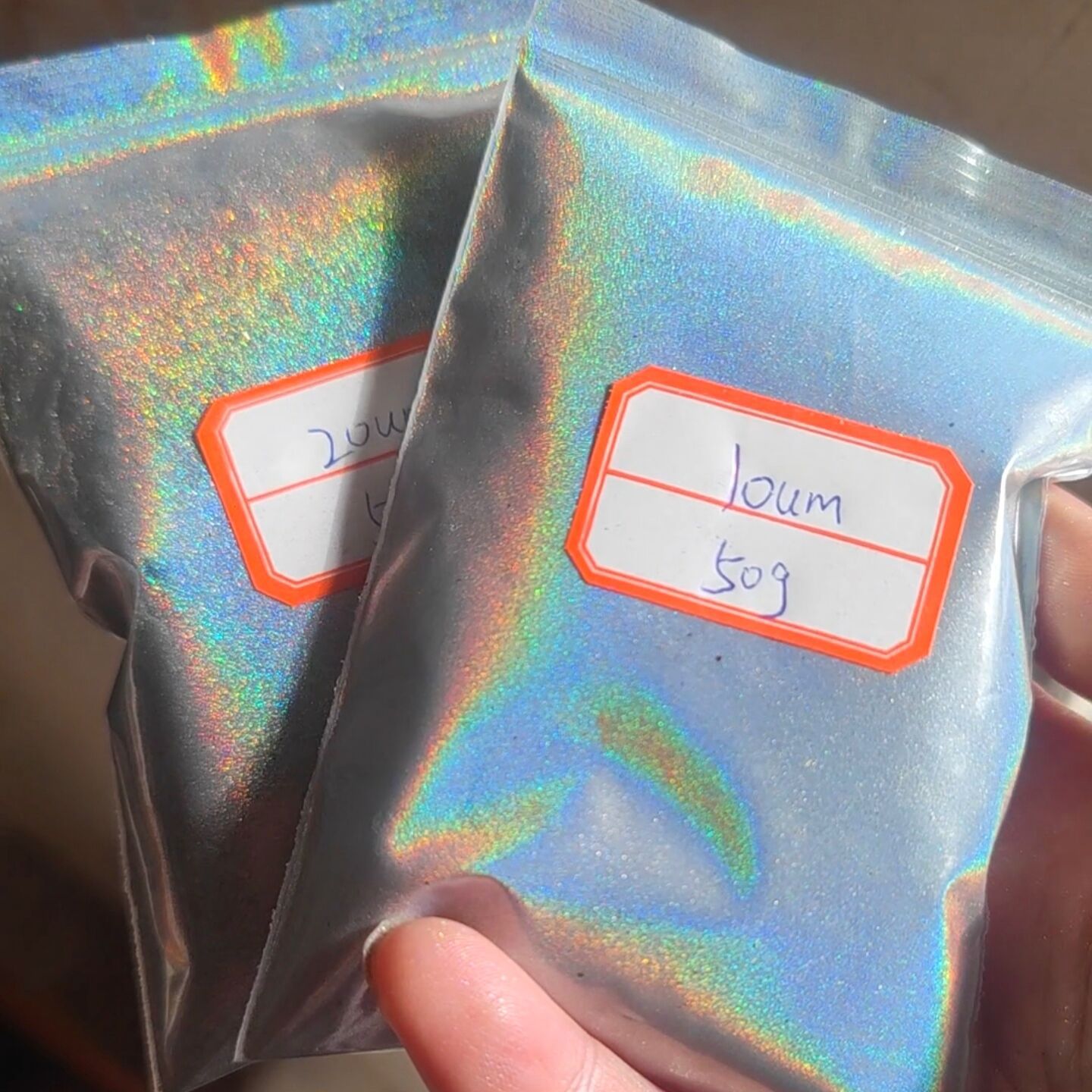 批发耐溶20um镭射粉颜料 彩虹粉 油漆喷涂镭射粉1g/袋