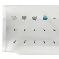 ASTM F136 титановый сплав с тремя когтями, инкрустированный натуральной Бирюзой, белым нефритом 5 мм, гвозди для языка, Ушные Шпильки, ювелирные изделия для пирсинга