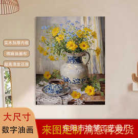 跨境一件代发图片定制diy数字油画手绘填色新款风景人物室内装饰
