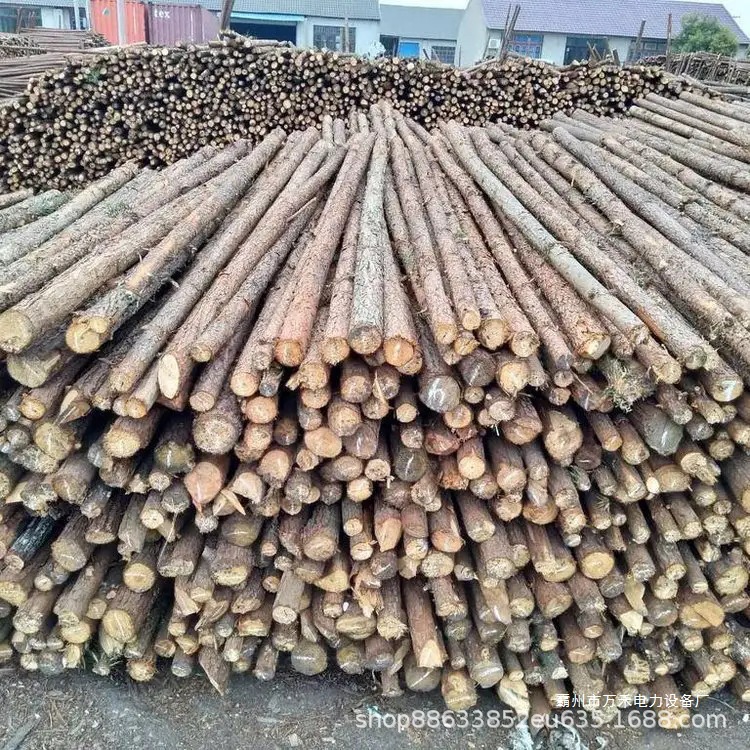 4米长杉木杆河道坡工程防洪杉木植树造景树苗稳固支撑杆无纺布