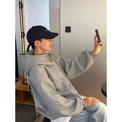 アメリカの重いポンドは帽子の空気の層の衛衣の男性の潮牌のごろつきの帥をつないで小さい大衆のファスナーの帽子のシャツの韓系の高い街のコートを構成します。