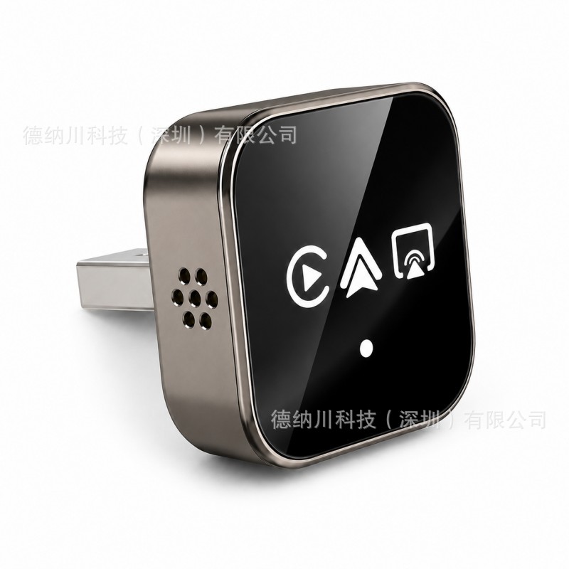 Car-mounted 4-in-1 wired to wireless CarPlay box for smart car connectivity with Android Auto and screen mirroring