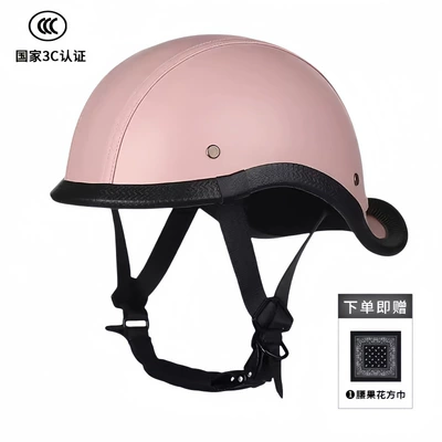 Motosiklet kaskı (dəbilqə) — Helmet, Cruiser Helmet for Riding - 3c-pink-comes-with-cycling-face-towel-m
