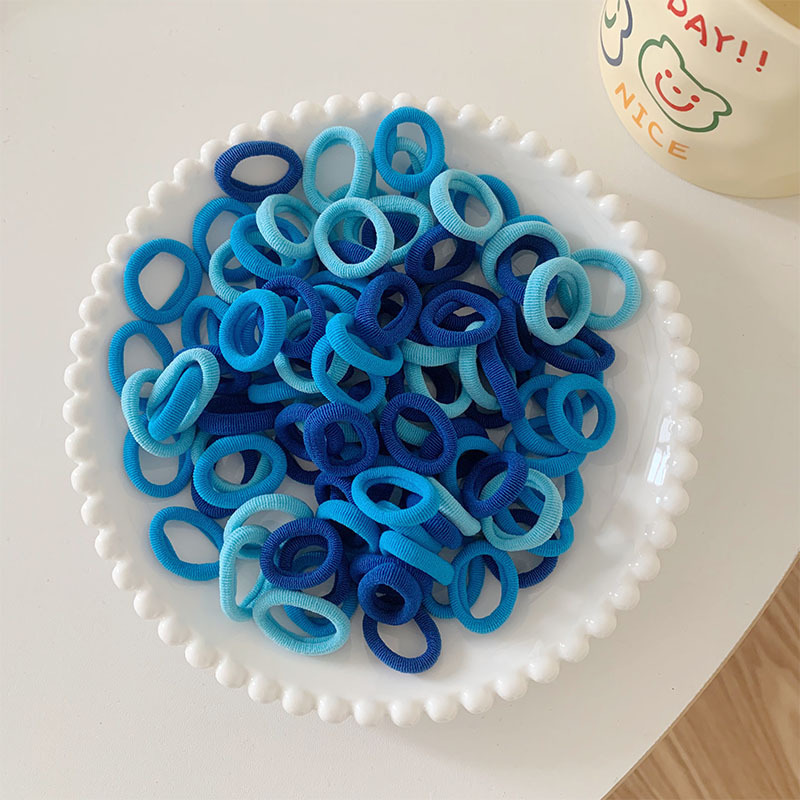 黑色发圈头绳2cm小号拇指圈儿童彩色毛巾圈无接缝皮筋高弹力发