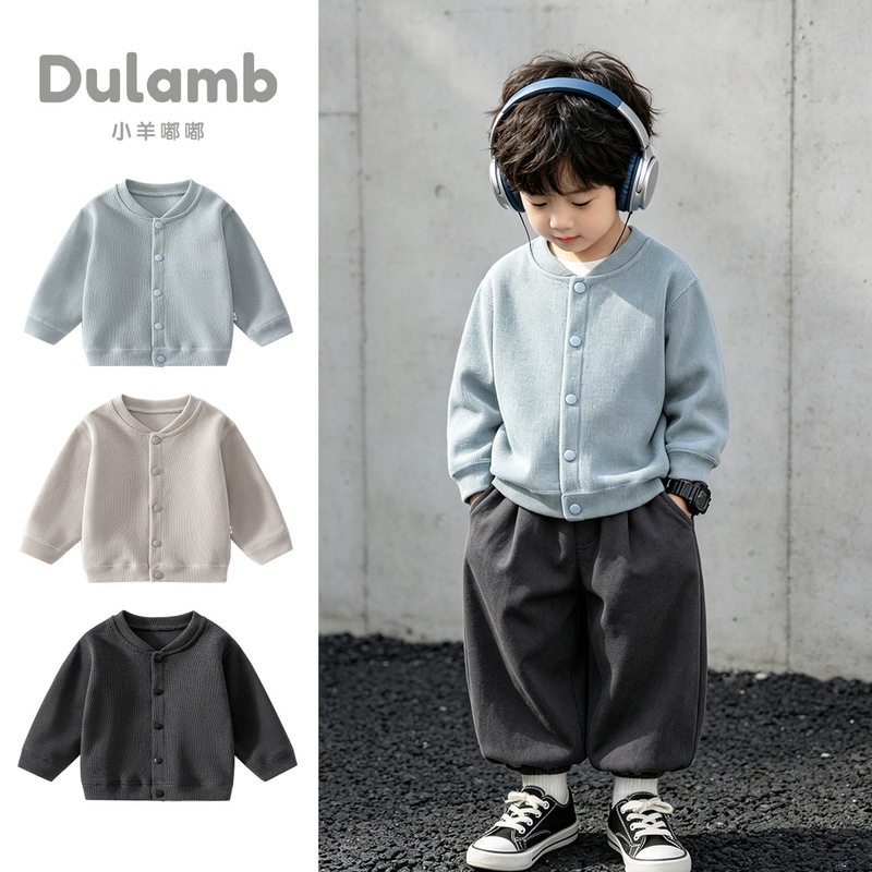Spring and Autumn Korean Style Thin Baby Jacket for Infants Aged 0-3, Unisex Children's Solid Color Cardigan Outerwear Spring and Autumn Korean Style Thin Baby Jacket for Infants Aged 0-3, Unisex Children's Solid Color Cardigan Outerwear