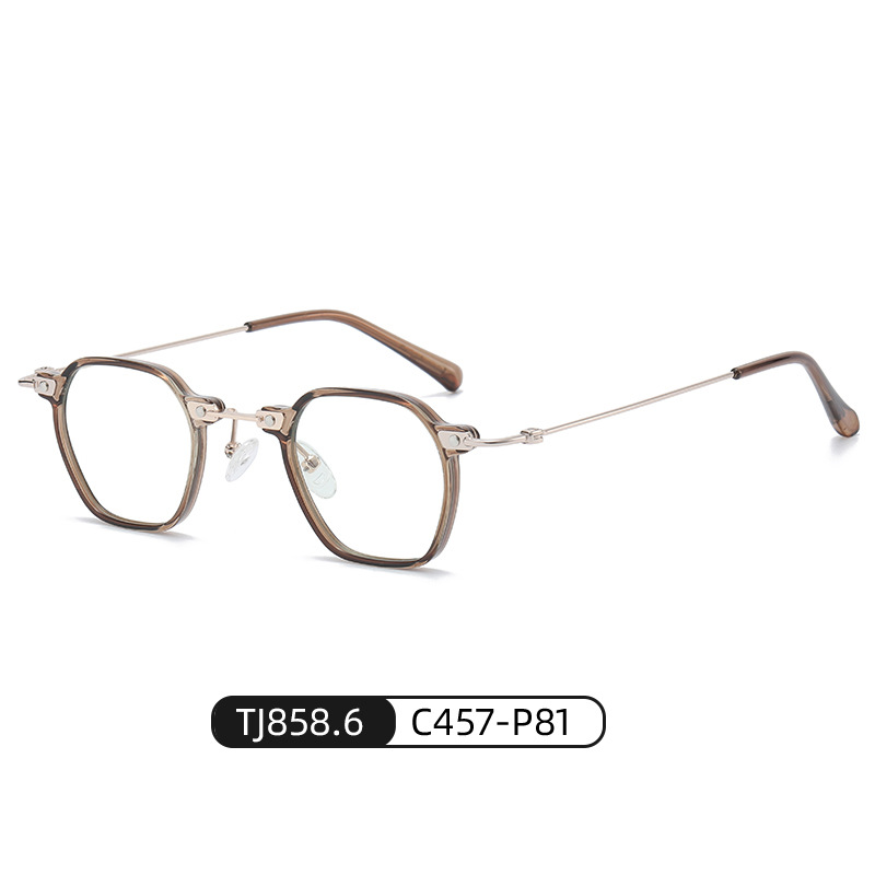 Comercio exterior nuevo anti-azul gafas de luz personalizada nicho miopía gafas marco TJ858 hombres y mujeres misma moda gafas lisas