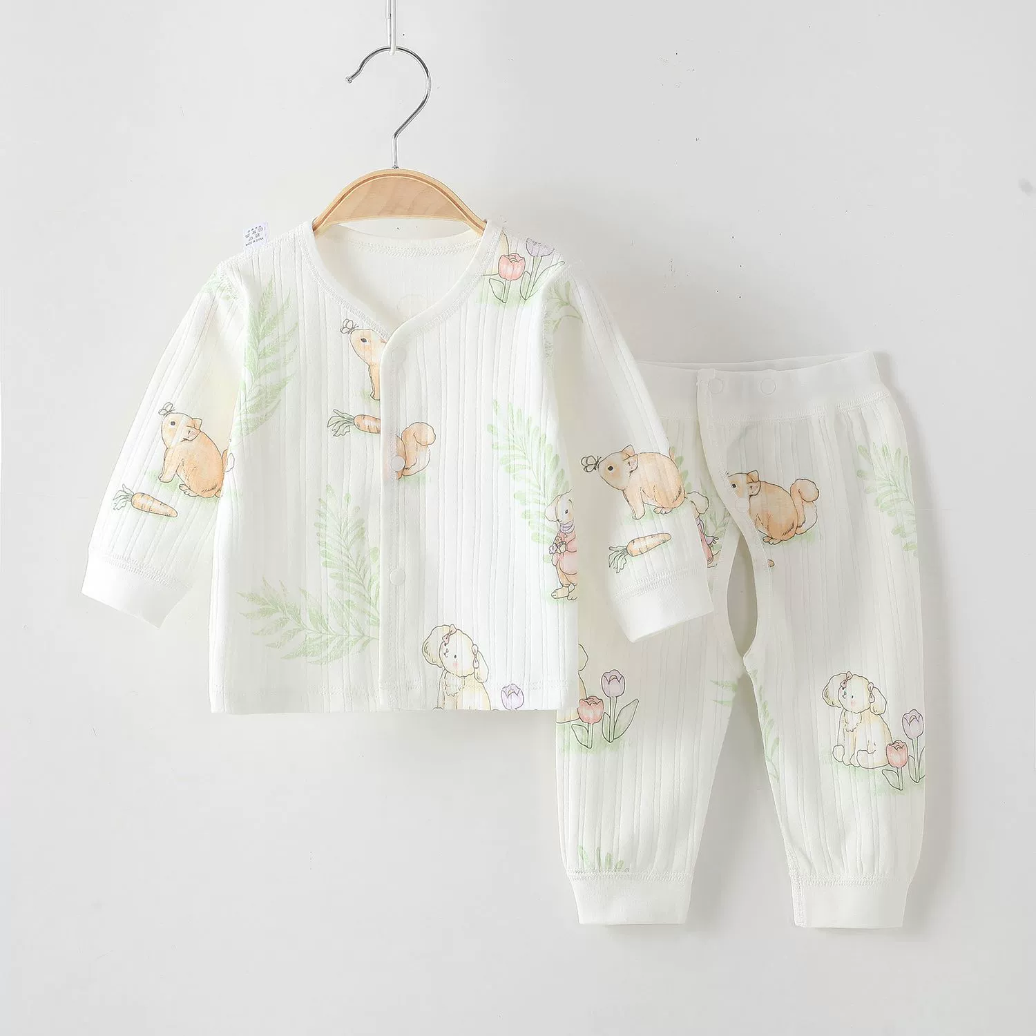 Children's autumn cotton set, thermal underwear for new born, adjustable long-sleeve, trousers