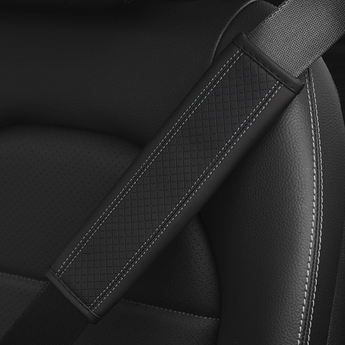 Skin-like leather embossed 3D car seatbelt shoulder pad safety belt cover car decoration prevents tightness and relieves pressure