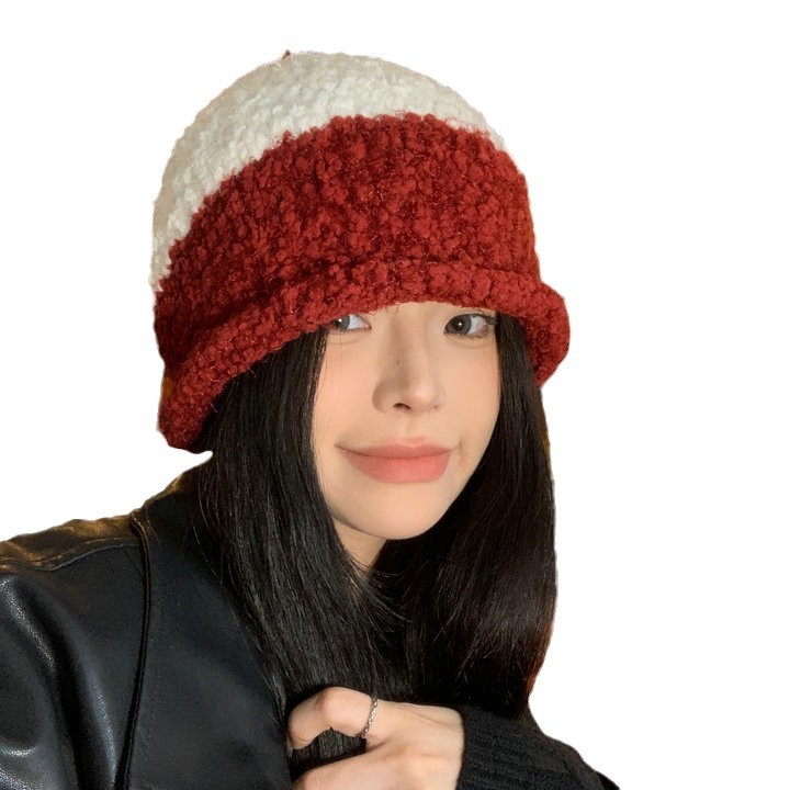 Warme Strickmütze Für Damen Mit Lammwolle Und Lässigem Schnitt_voghion.com
