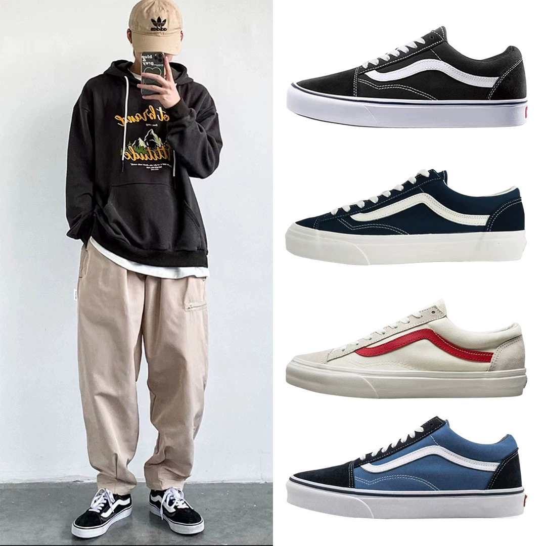 Кроссовки из ткани (Vans) унисекс низкие, повседневные, лёгкие, размеры 35–44