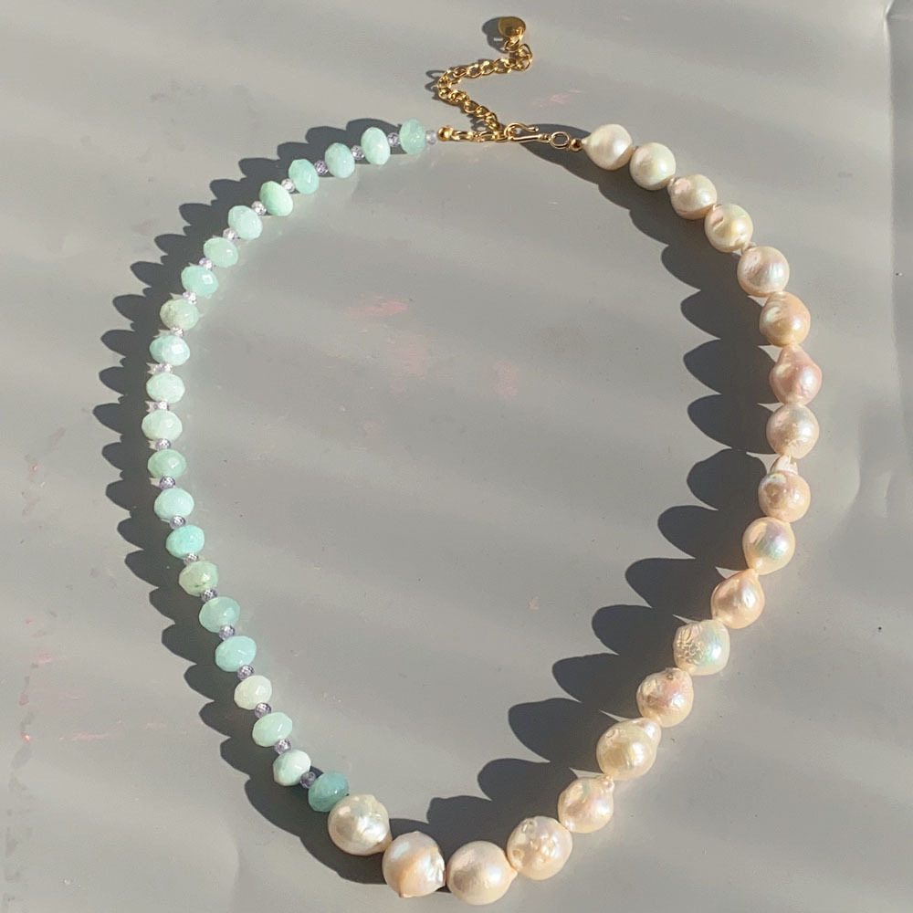 62g Weight Freshwater Pearl Pendant Material Necklace Classification Titanium Steel Chain Material 2 PCS/Package Quantity Beach, Tea Party Occasion Freshwater Pearl, Titanium Steel Material Geometric Pattern Women's Gender Beaded, Plating Design Elegant, Streetwear Style Elegant Streetwear Geometric Freshwater Pearl Titanium Steel Wholesale Necklace 4