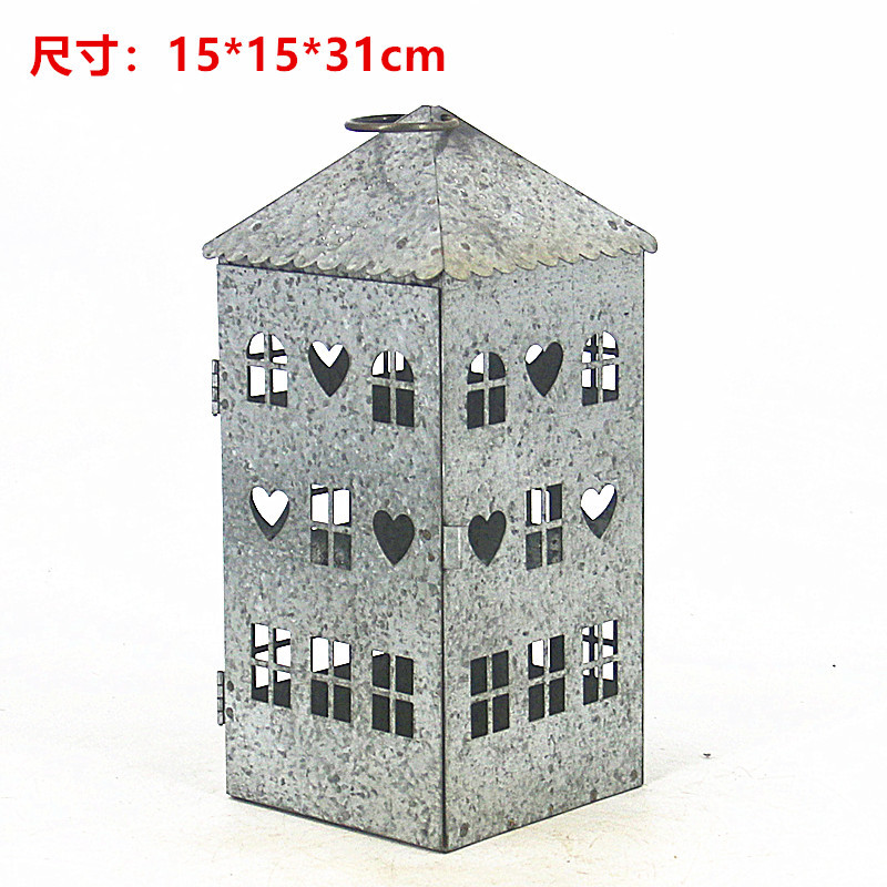 Retro hacer viejas casas de cuento de hadas lámparas de viento cabaña colgar decoración de comercio exterior de hierro forjado exportación decoración de jardín comestibles japonés