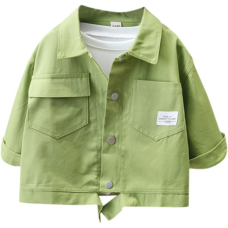 5899 Chaqueta de otoño para niños 2025 Primavera y otoño Nuevo estilo Calle frita Camiseta casual para niños Chaqueta de bebé Moda occidental