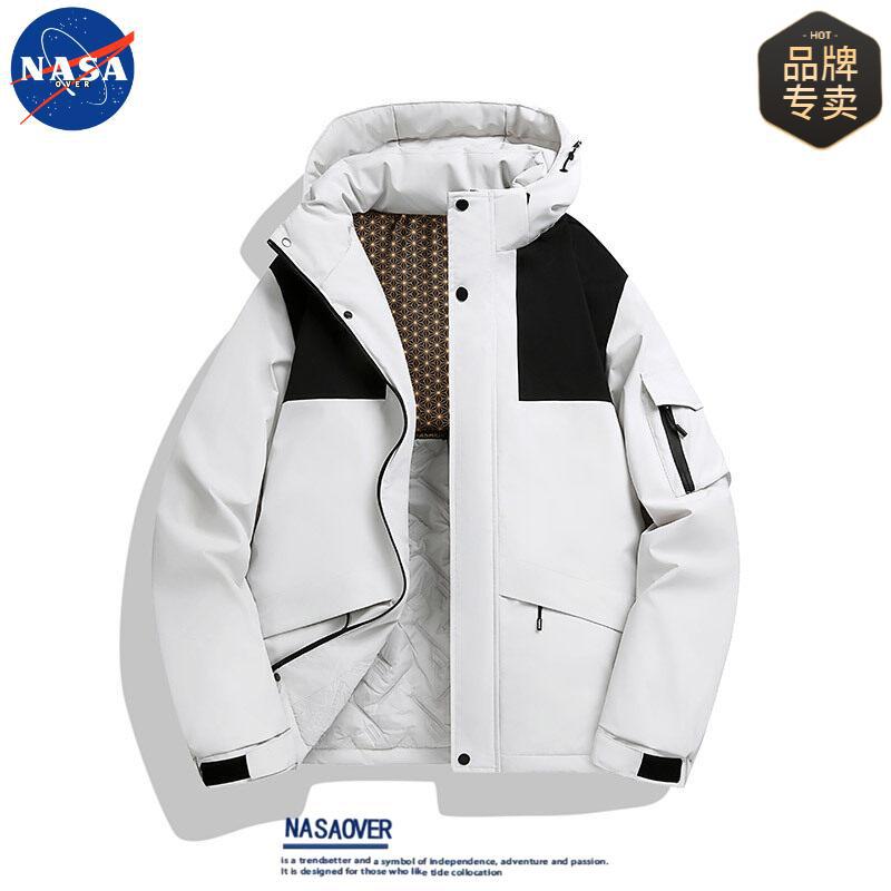 NASA invierno al aire libre calentamiento de algodón de grafeno pareja chaqueta con capuzas casuales a prueba de frío chaqueta de algodón de asalto hombre