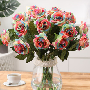 Artificial rose feel moisturizing rose home decoration photography props wedding green plant potted rose wholesale