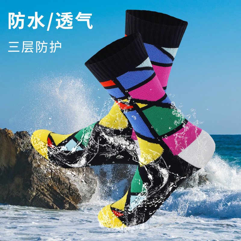 Waterproof Socks Outdoor Tracing Socks Climbing Desert Hiking Equipment Wind-proof Sand Wading Boating Breathable Medium Tube Skiing