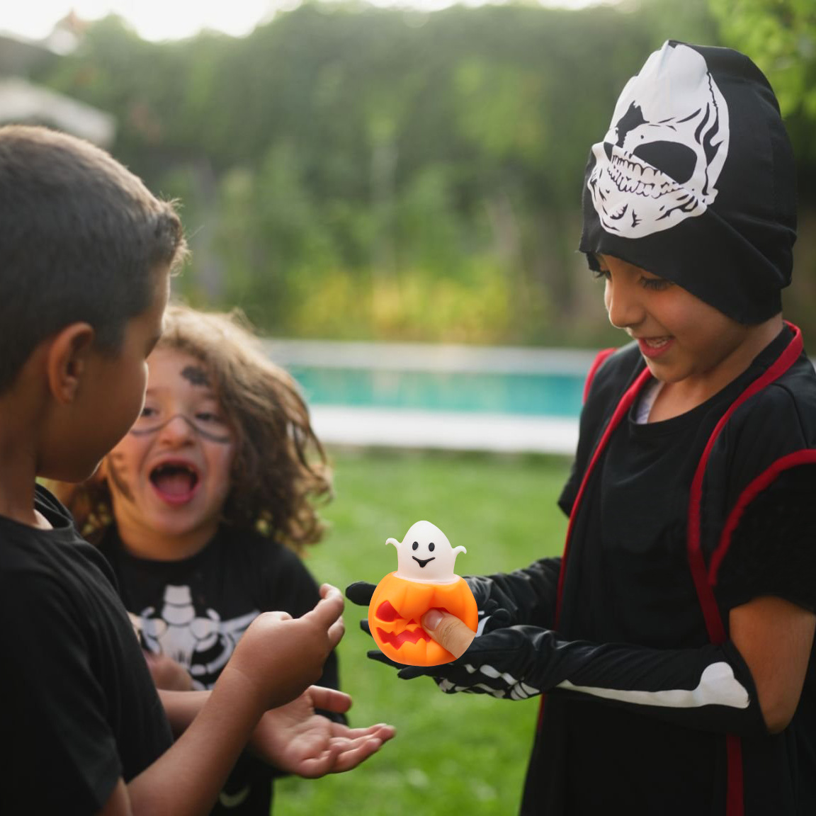 Regalos de Halloween transfronterizos fantasmas calabazas TPR extruir calabazas fantasmas Halloween ventilación de presión reducción juguetes de seducción