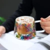 Crystal flower coffee cup ordinary packaging