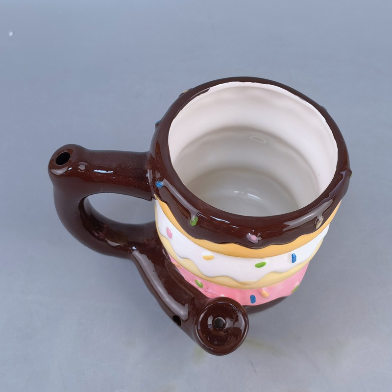 Transfronterizos europeos y estadounidenses de cerámica multifuncional donut taza de café creativa de alto valor de hamburguesas mug suministros de bar