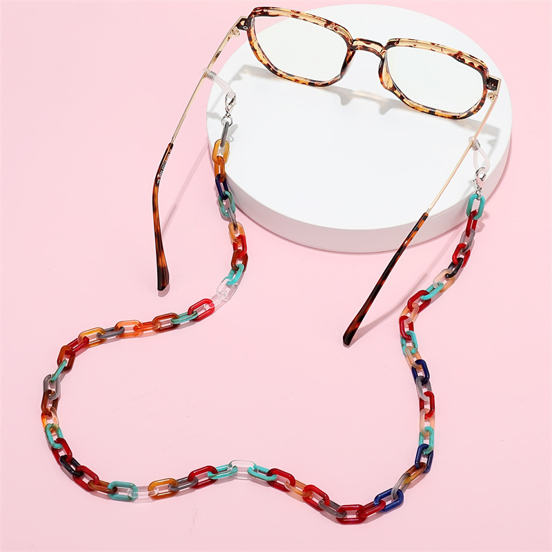 Fashion Constrast Color Simple Acrylic Mask Chain Glasses Chain display picture 3