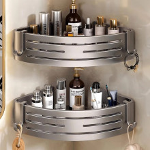 加高浴室置物架三角卫生间免打孔转角收纳挂架子壁挂洗澡间洗漱台