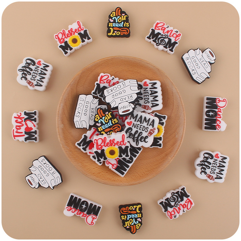 Nuevo bebé de dibujos animados MM amor danza girasol mordedor creativo DIY bebé mordedor chupete cadena pequeños accesorios