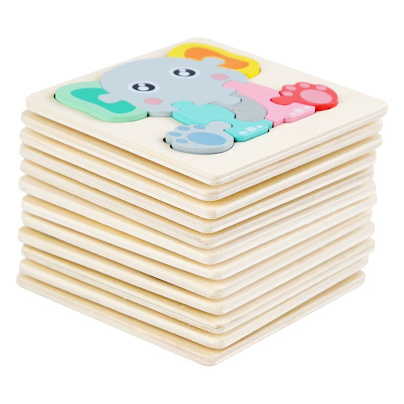 Пазлы для детей 1-2-3 лет 4 маленьких 6 деревянных 5 стерео пазлов для мальчиков и девочек Развивающие Игрушки для раннего развития