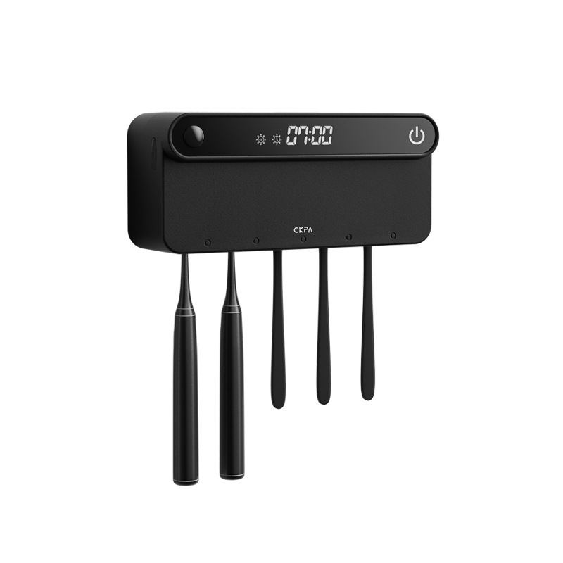 智能牙刷消毒器紫外线杀菌电动壁挂式挤牙膏器刷牙杯收纳盒置物架