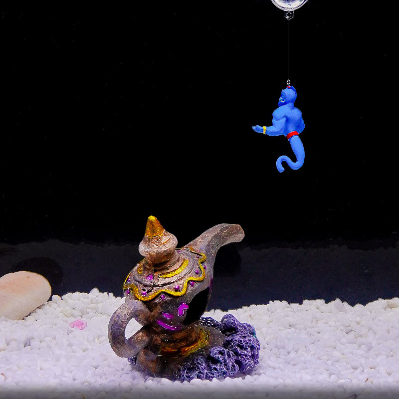 Artesanía de resina simulación Aridin lámpara mágica diablo monstruo reptil pecera paisajismo acuario decoración decoración