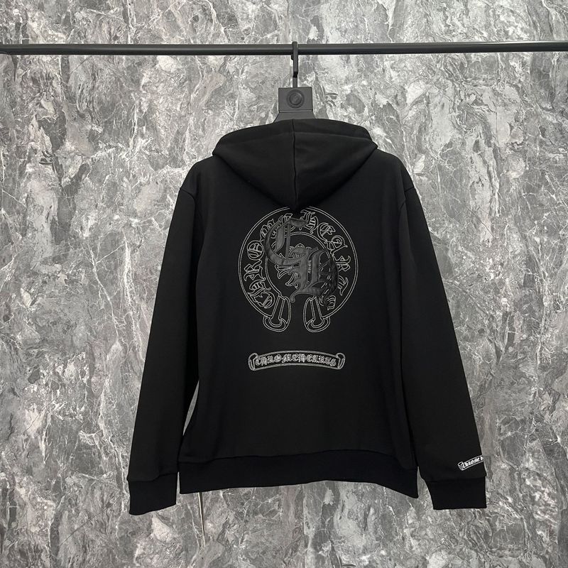 24ss年新款高品质Chrome Hearts 马蹄十字架连帽拉链卫衣工厂批发|undefined